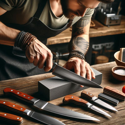 Cómo afilar cuchillos con piedra de afilar