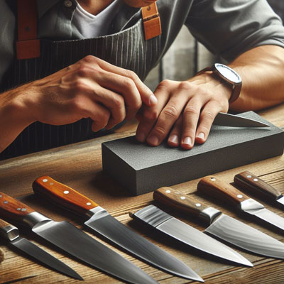 Cómo afilar cuchillos con piedra de afilar