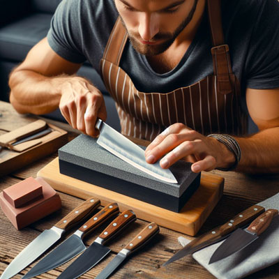 Cómo afilar cuchillos con piedra de afilar