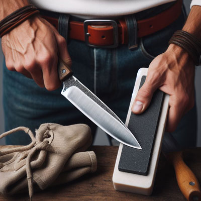 afilado de navajas con piedra