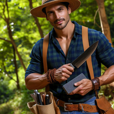 afilado de navajas con piedra